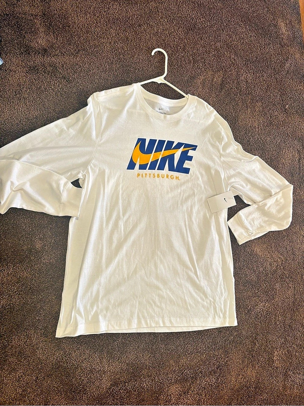 Nike Pittsburgh City Block Long Sleeve Tee White & Blue Medium